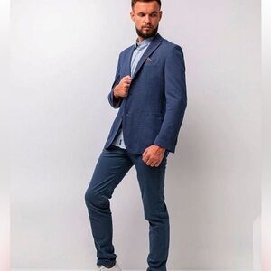 Pierre Cardin Men’s Lightweight Semi Fitted Sport Coat Blazer Jacket Blue Sz 50